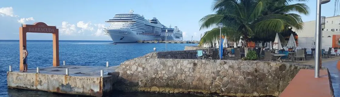Cruise ship docked at the port of Cozumel, Mexico